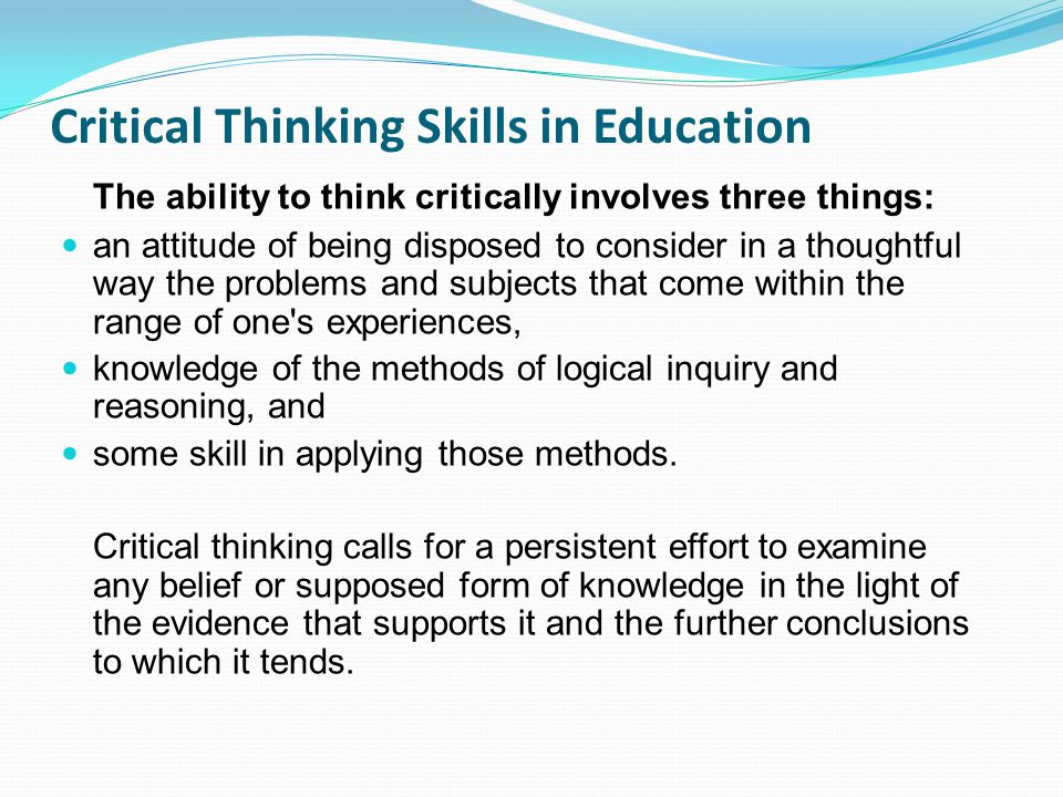 Methods of critical thinking
